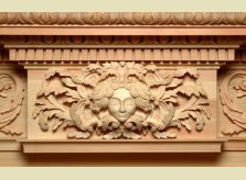 Hand carved centreblock to bespoke mantelpiece